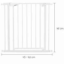 Türschutzgitter / Treppenschutzgitter Autoclose (75 bis 82 cm) zum Klemmen ohne bohren, schließt selbsständig - Weiß