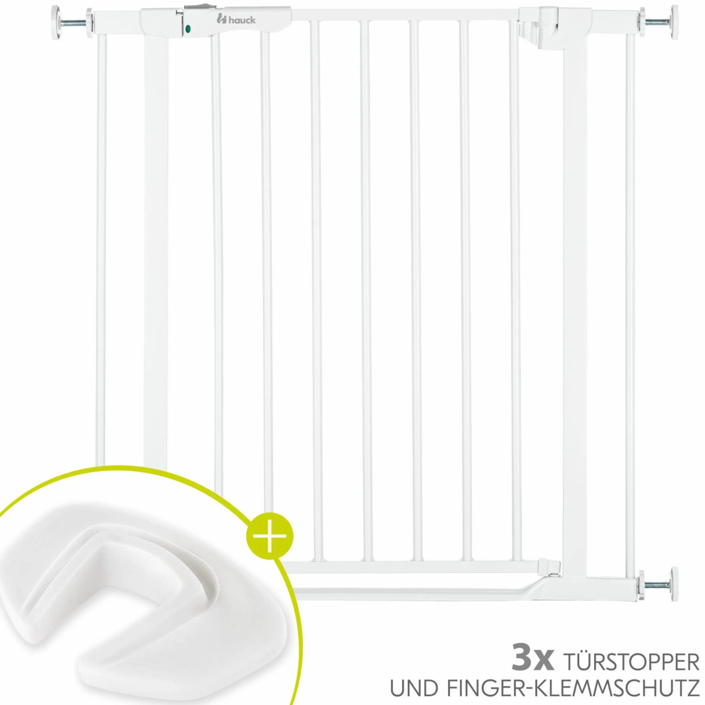 Türschutzgitter Clear Step Autoclose 2 + Türstopper 3er Pack - White