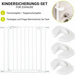 Türschutzgitter Clear Step Autoclose 2 + Türstopper 3er Pack - White