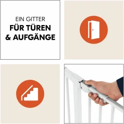 Türschutzgitter Clear Step Autoclose 2 + Türstopper 3er Pack - White