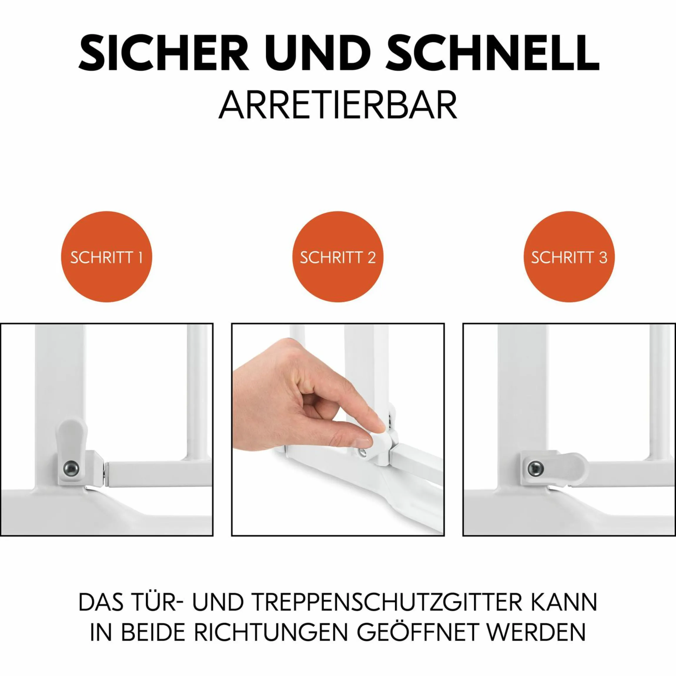 Türschutzgitter inkl. Verlängerung Clear Step Autoclose 2 Set + 21 cm - White