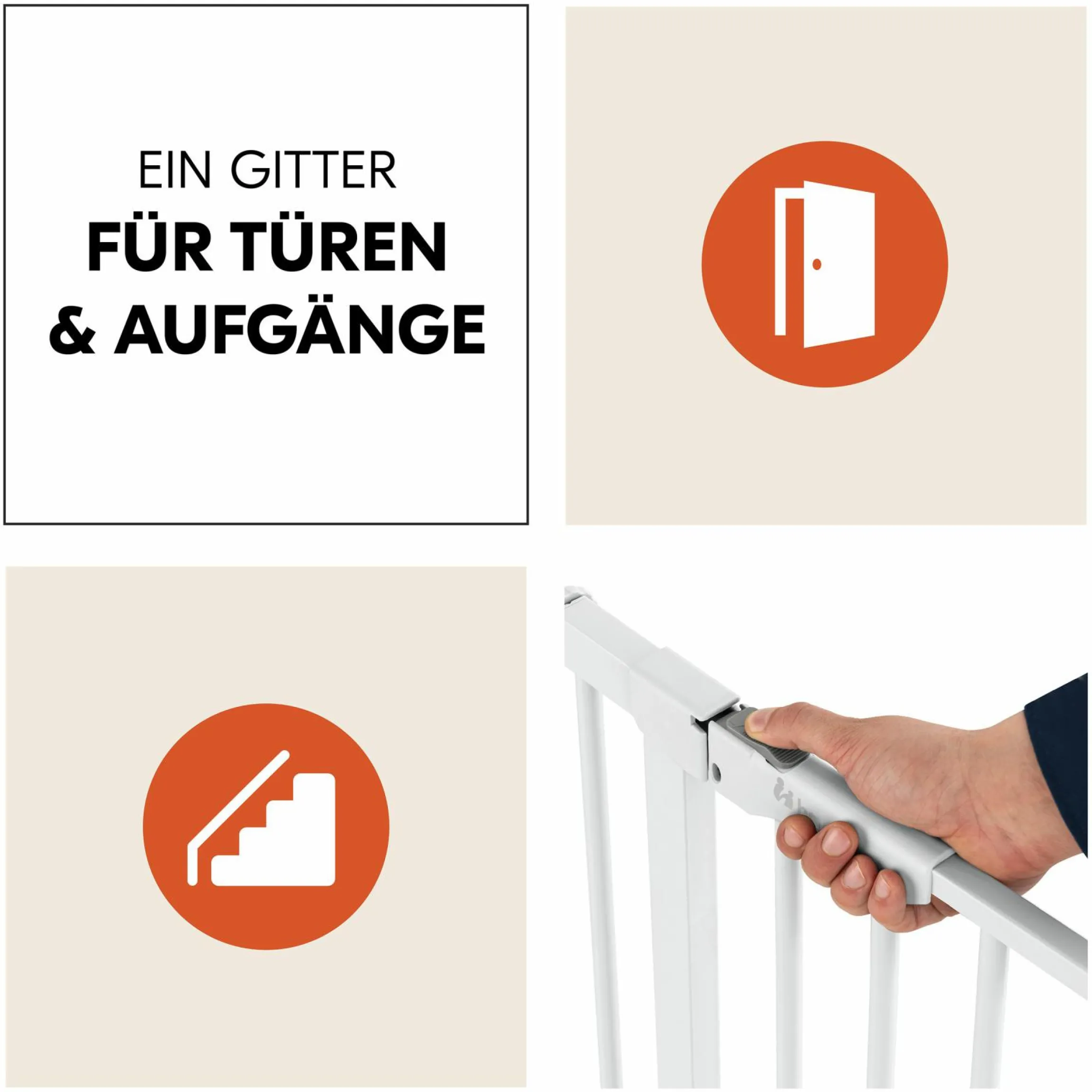 Türschutzgitter inkl. Verlängerung Clear Step Autoclose 2 Set + 21 cm - White