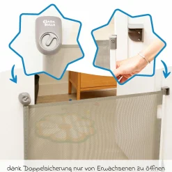 Türschutzgitter Safe & Roll (ausziehbar bis 140cm)