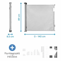 Türschutzgitter Safe & Roll (ausziehbar bis 140cm)