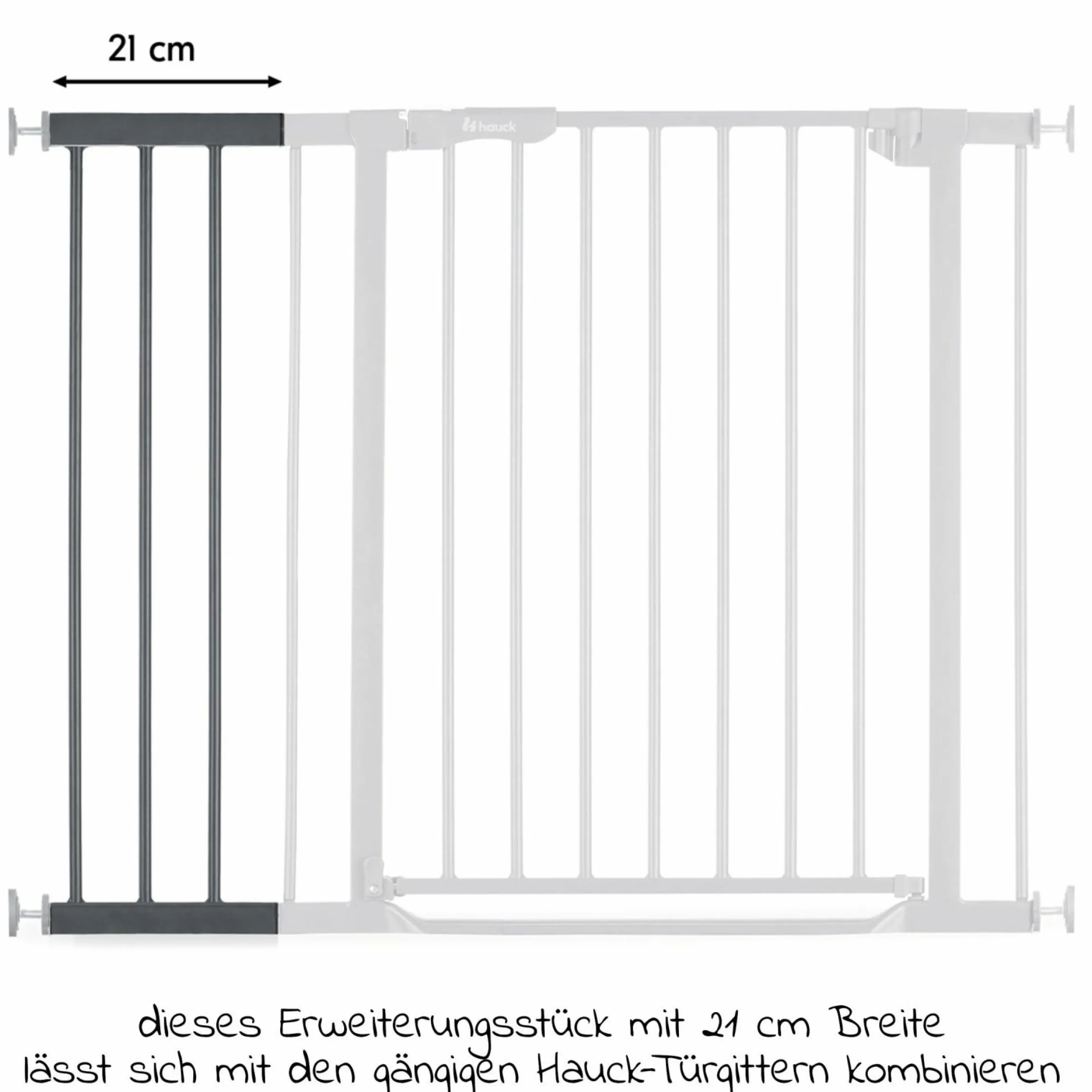 Türschutzgitter Verlängerung Safety Gate Extensions 21 cm - Dark Grey