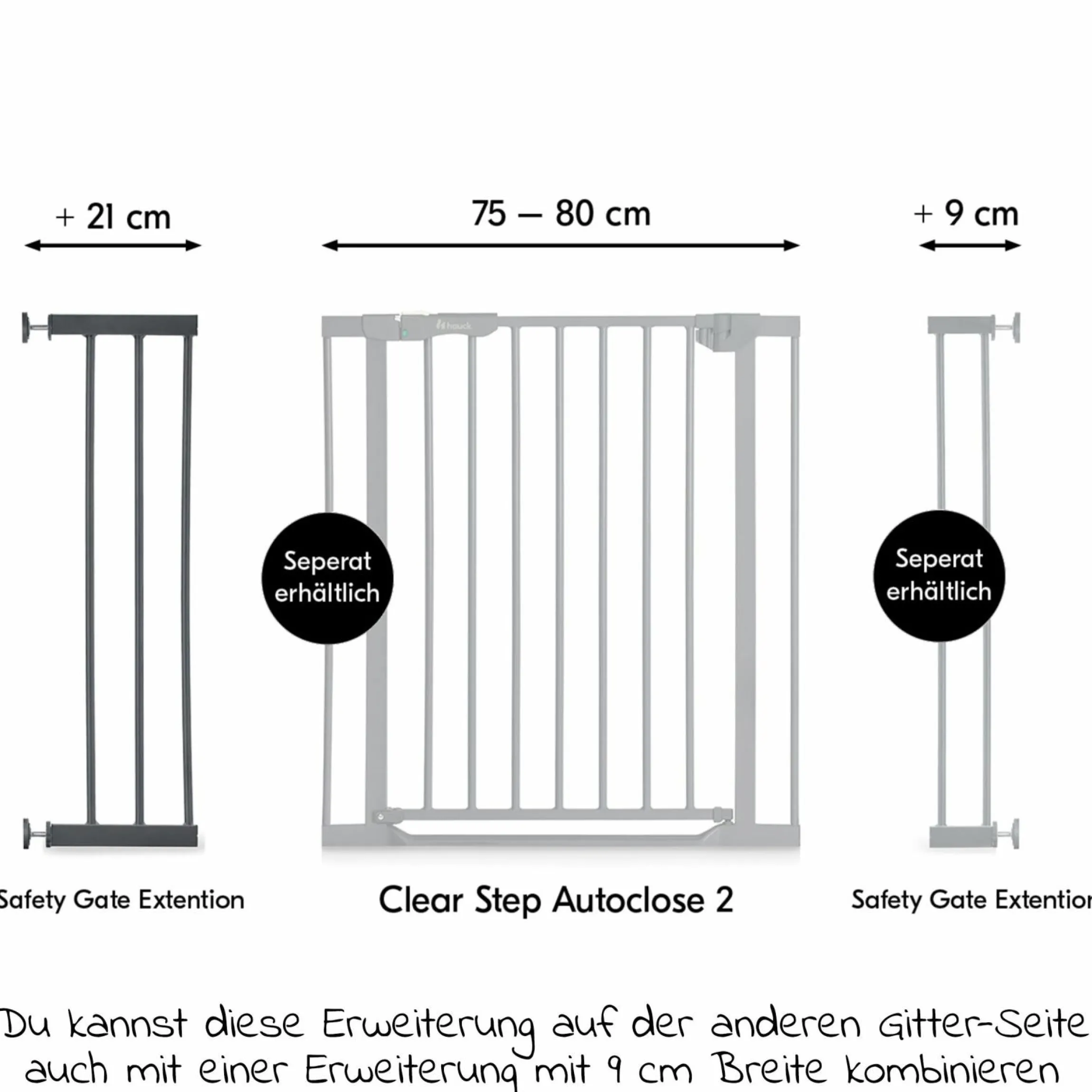 Türschutzgitter Verlängerung Safety Gate Extensions 21 cm - Dark Grey