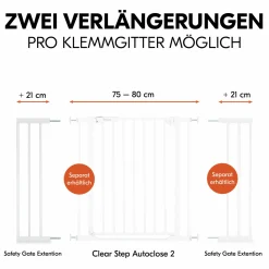 Türschutzgitter Verlängerung Safety Gate Extension 21 cm - passend für Hauck Schutzgitter - White