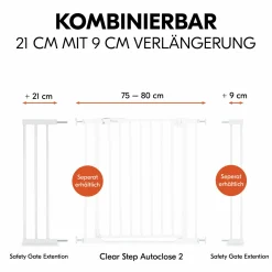 Türschutzgitter Verlängerung Safety Gate Extension 21 cm - passend für Hauck Schutzgitter - White