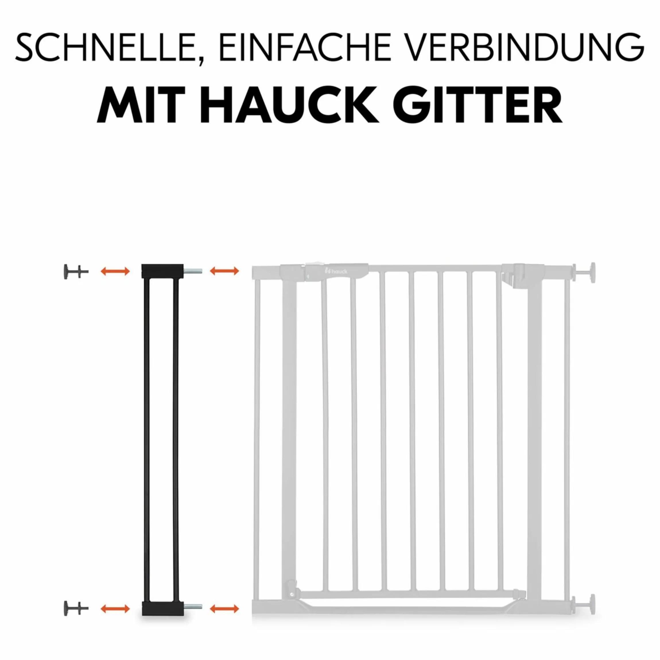 Türschutzgitter Verlängerung Safety Gate Extension 9 cm - passend für Hauck Schutzgitter - Black