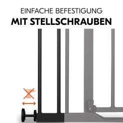 Türschutzgitter Verlängerung Safety Gate Extension 9 cm - passend für Hauck Schutzgitter - Black