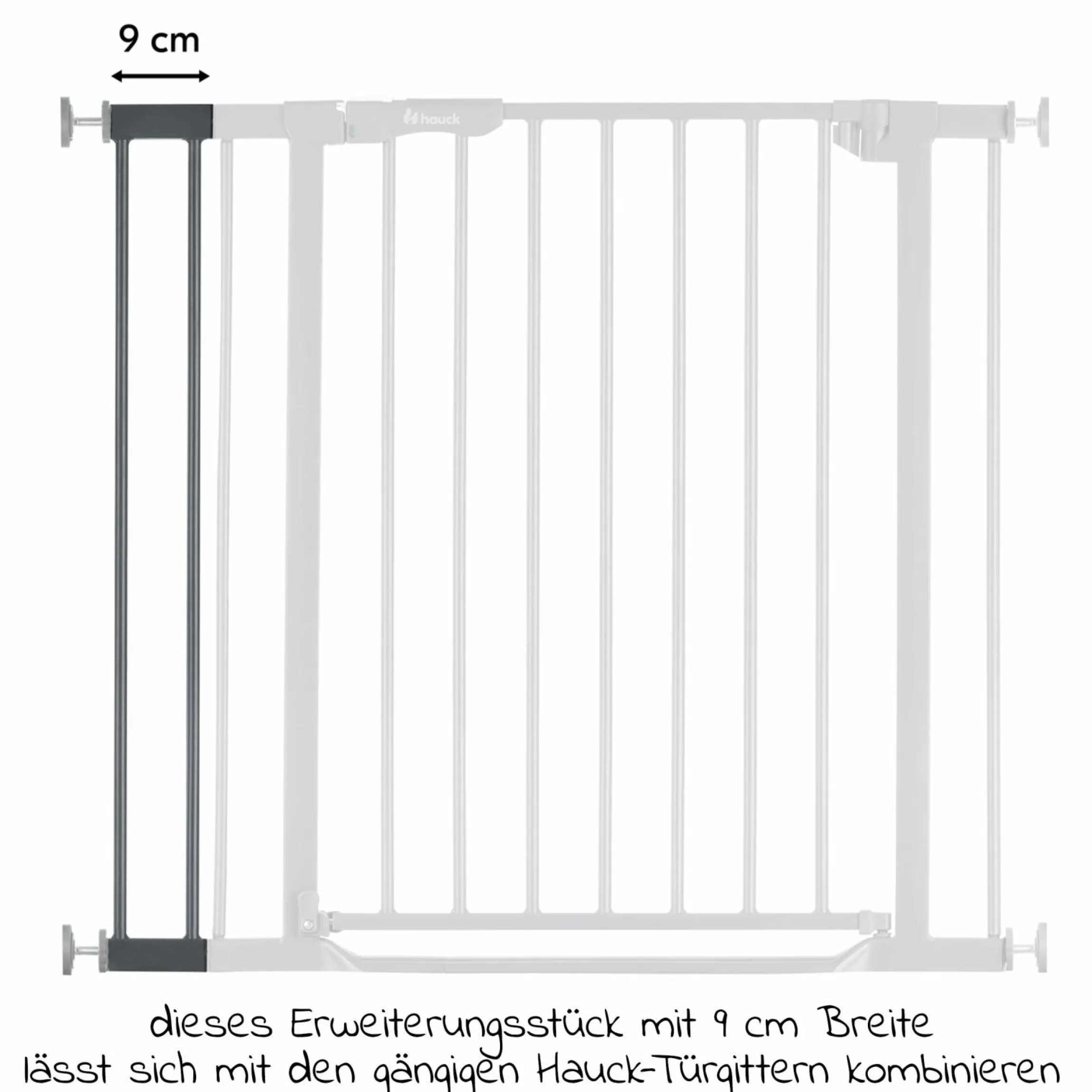 Türschutzgitter Verlängerung Safety Gate Extensions 9 cm - Dark Grey