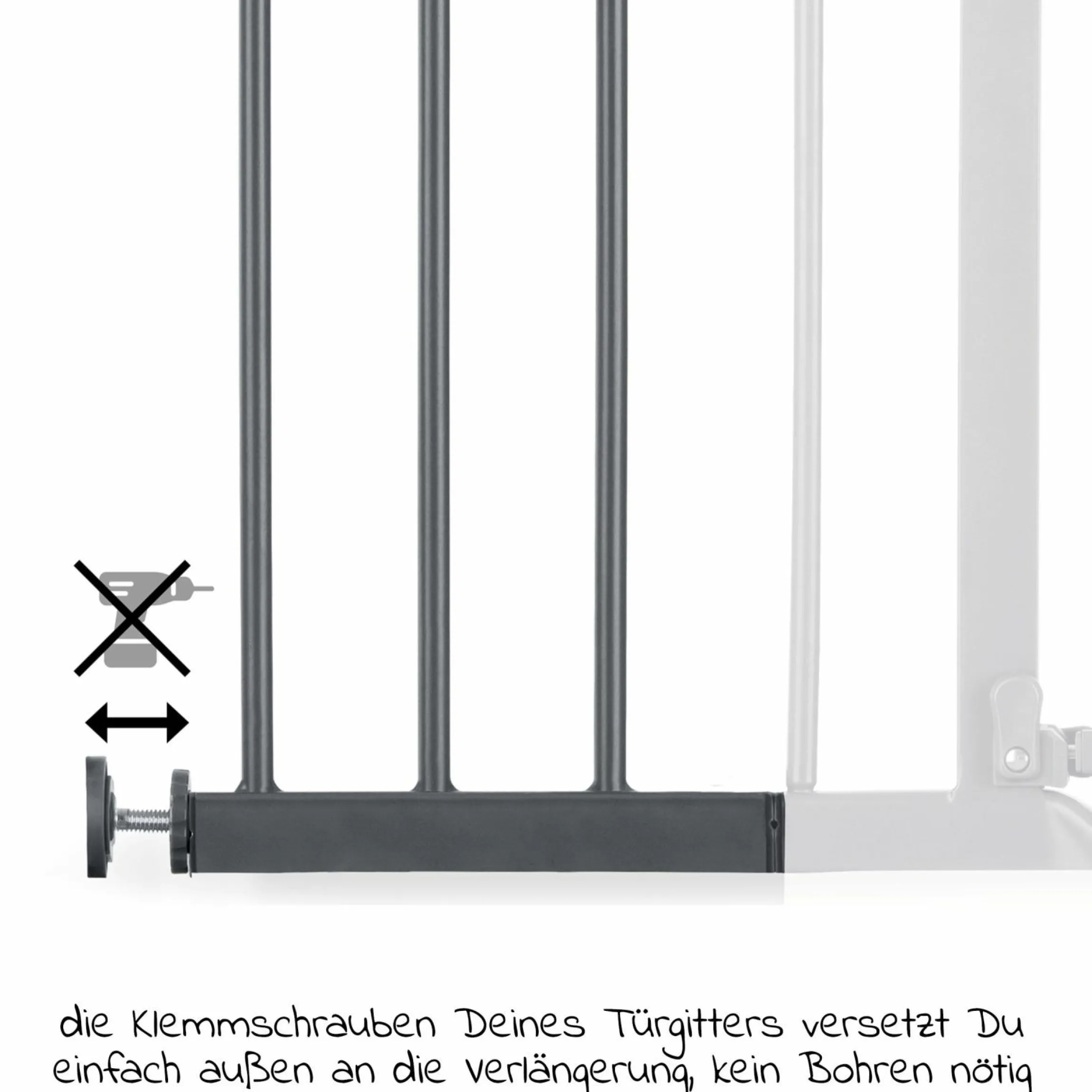 Türschutzgitter Verlängerung Safety Gate Extensions 9 cm - Dark Grey