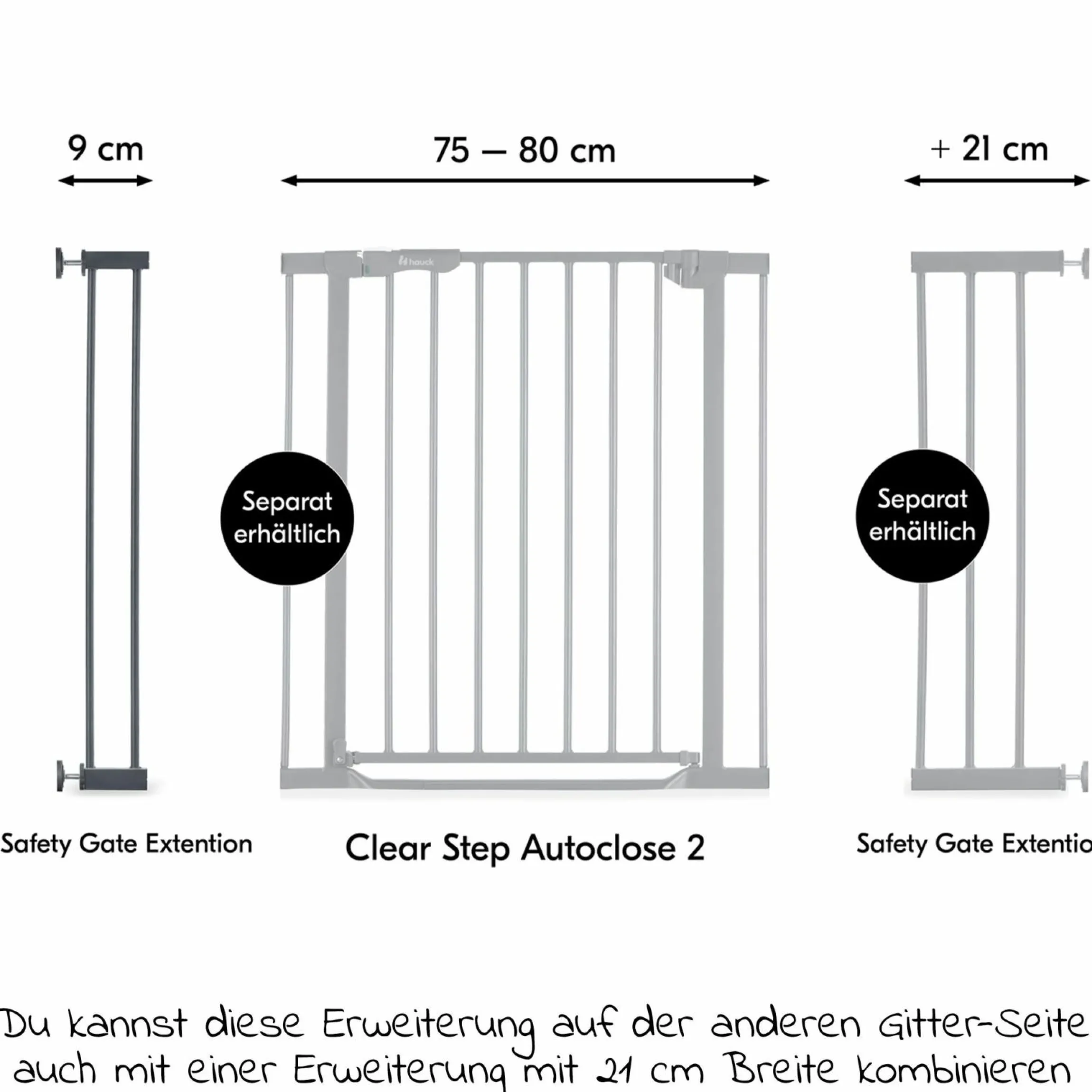 Türschutzgitter Verlängerung Safety Gate Extensions 9 cm - Dark Grey