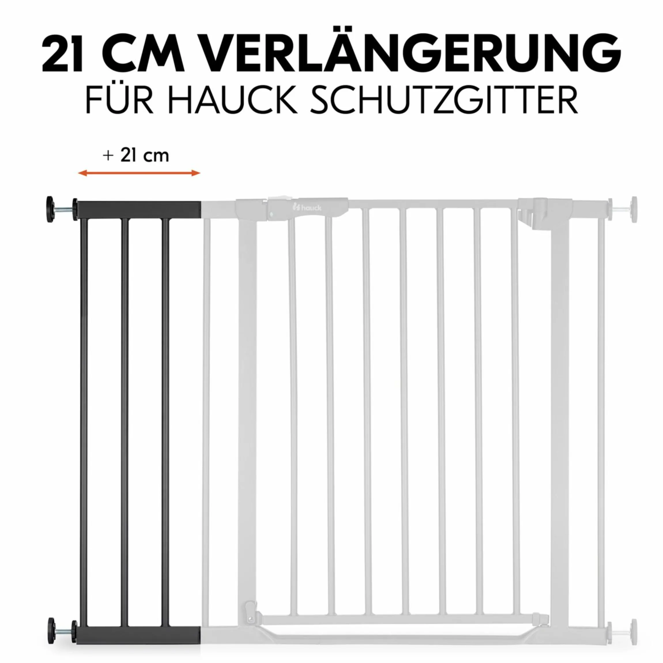 Türschutzgitter Verlängerung Safety Gate Extension 21 cm - passend für Hauck Schutzgitter - Black