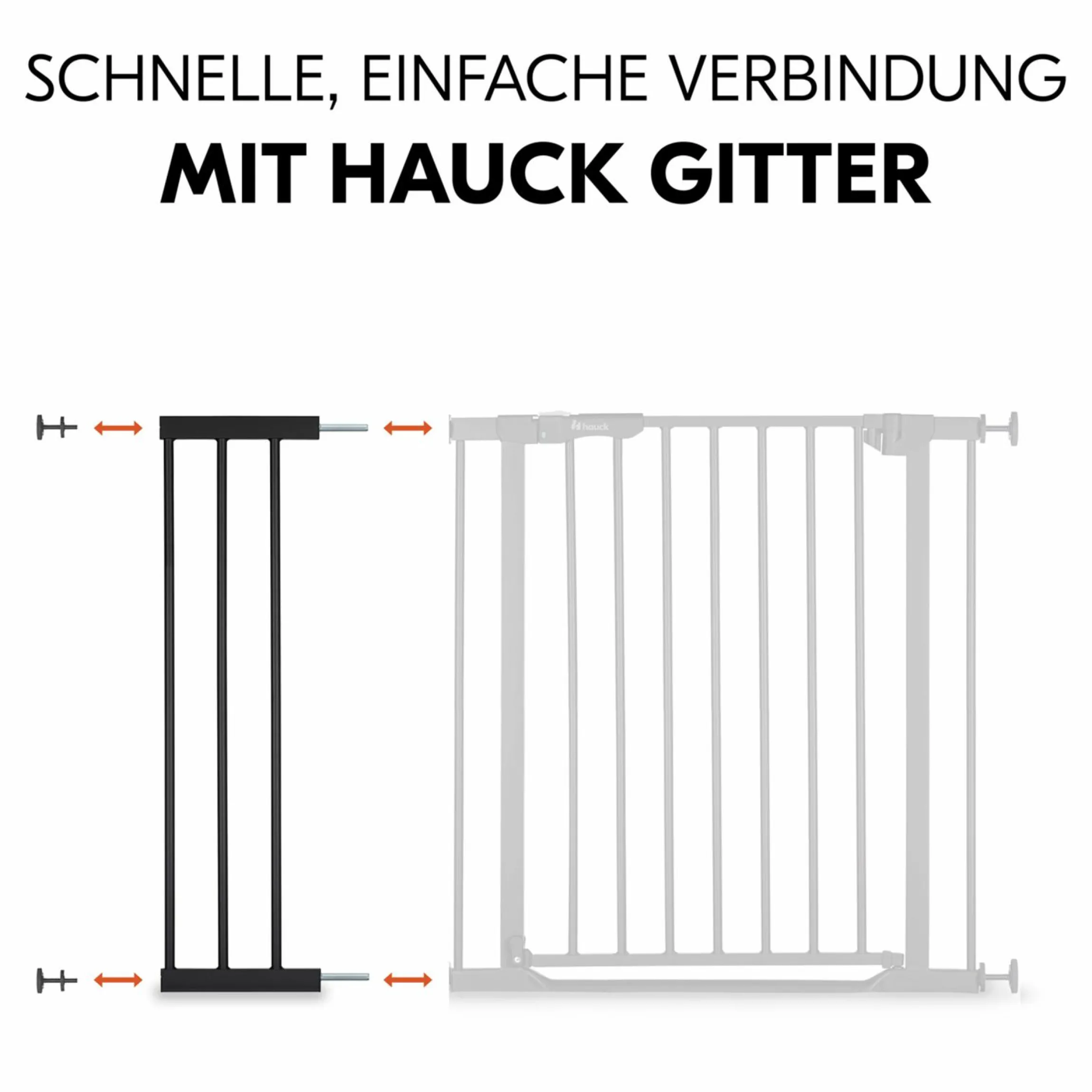 Türschutzgitter Verlängerung Safety Gate Extension 21 cm - passend für Hauck Schutzgitter - Black