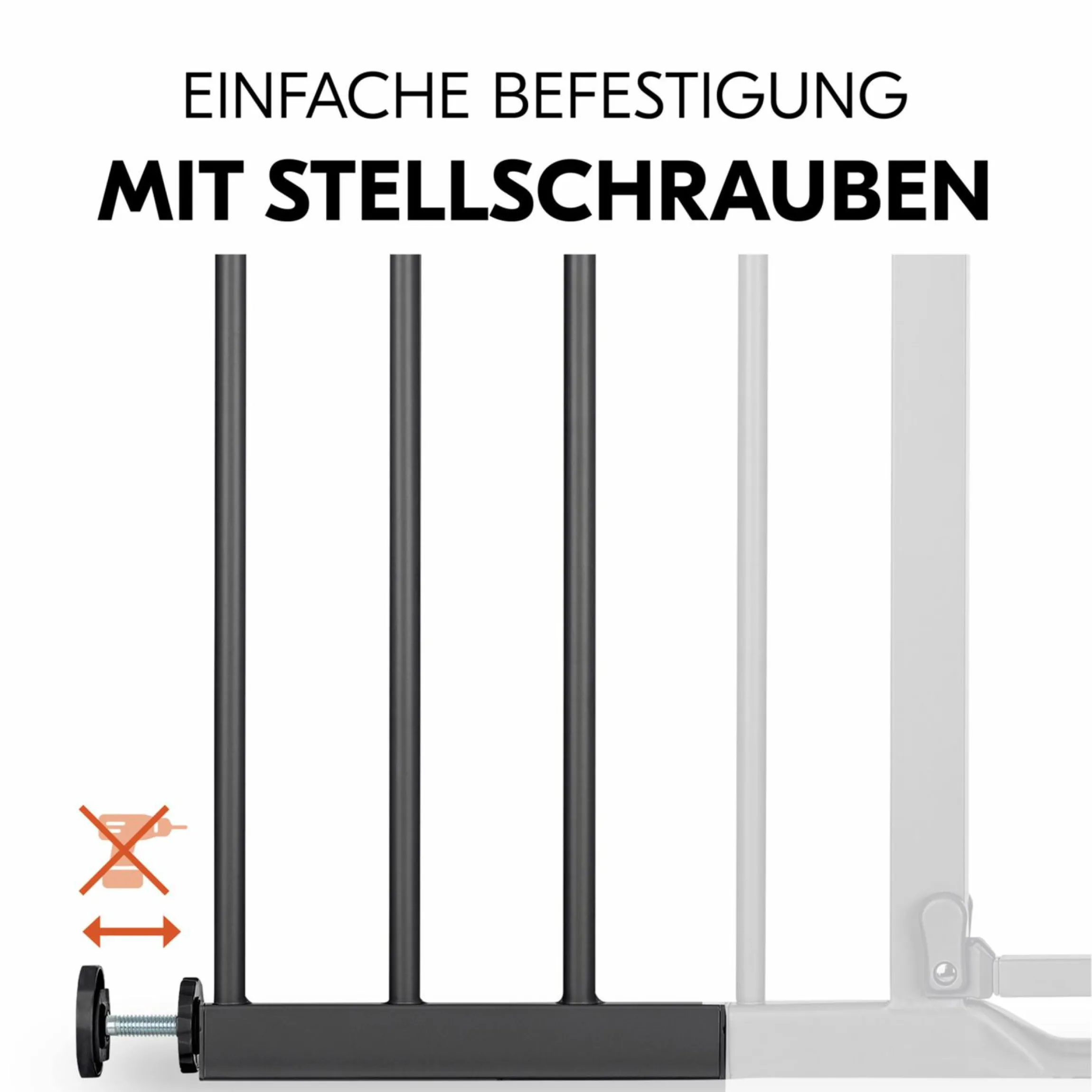 Türschutzgitter Verlängerung Safety Gate Extension 21 cm - passend für Hauck Schutzgitter - Black
