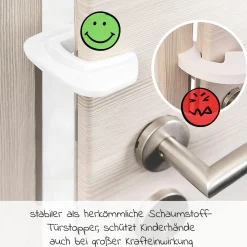 Türstopper und Finger-Klemmschutz 3er Pack - weiß