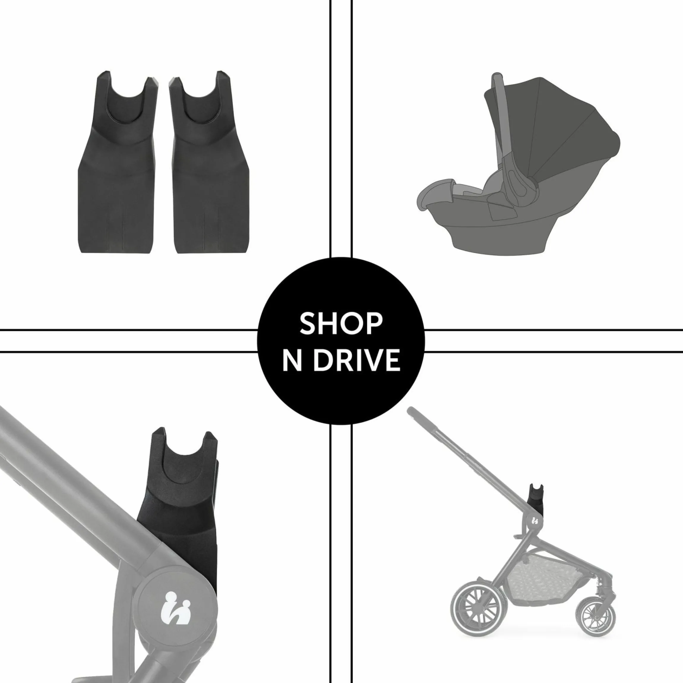 Universal Babyschalen Adapter für Move so Simply Kinderwagen - passend für Maxi-Cosi / Cybex / Joie