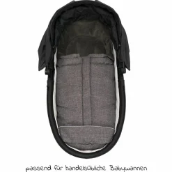 Universal Daunen-Fußsack für Babyschale & Babywanne - Melange Hellgrau