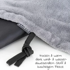 Universal Fleece-Decke / Beindecke für Kinderwagen und Buggy - Schwarz