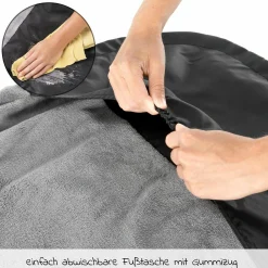 Universal Fleece-Decke / Beindecke für Kinderwagen und Buggy - Schwarz
