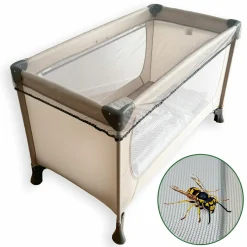Universal Insektenschutz / Mückennetz für Baby-Reisebetten - Grau