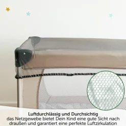 Universal Insektenschutz / Mückennetz für Baby-Reisebetten - Grau