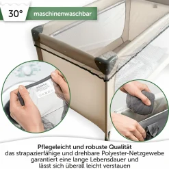 Universal Insektenschutz / Mückennetz für Baby-Reisebetten - Grau