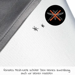 Universal Insektenschutz / Moskitonetz für Kinderwagen und Buggy - Grey