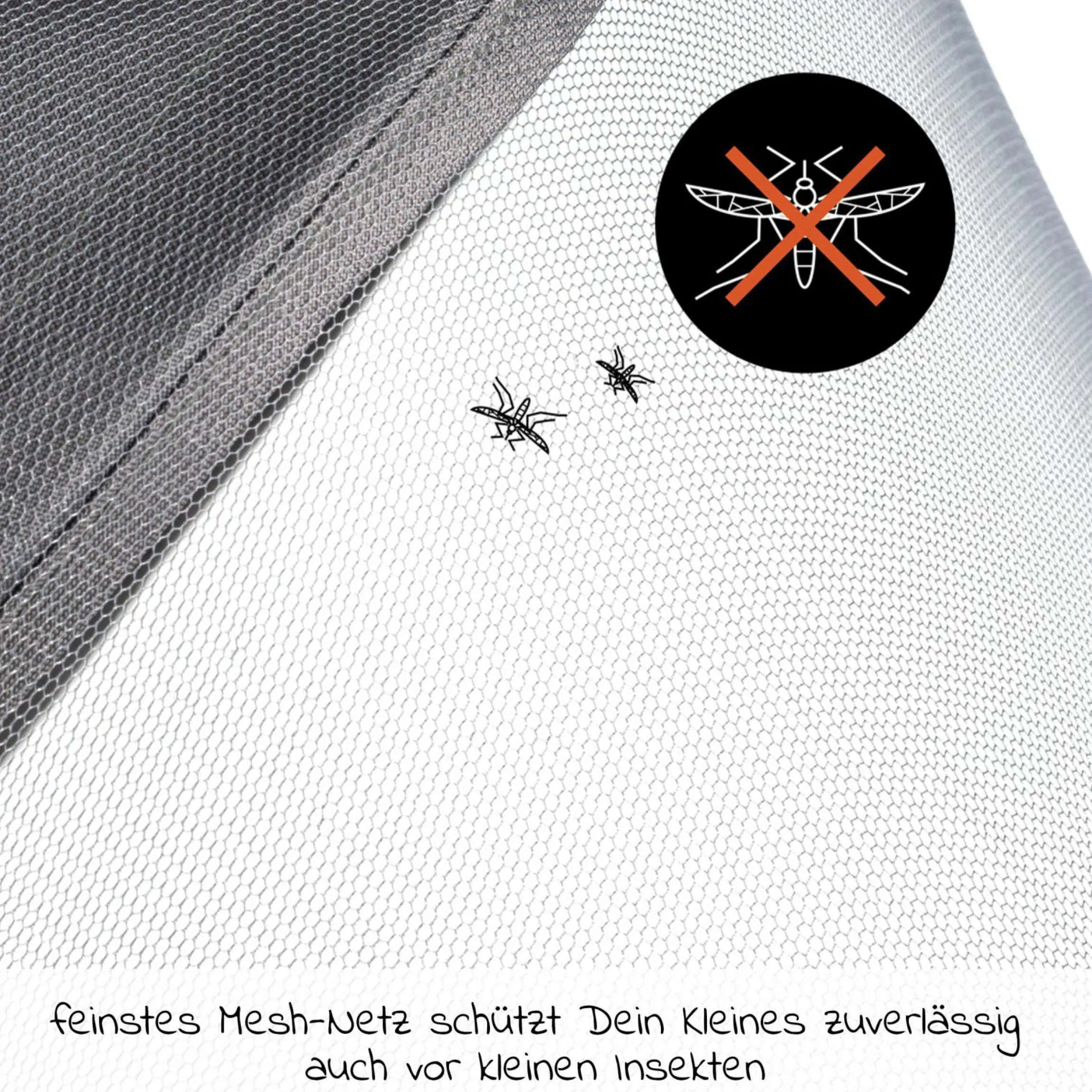 Universal Insektenschutz / Moskitonetz für Kinderwagen und Buggy - Grey