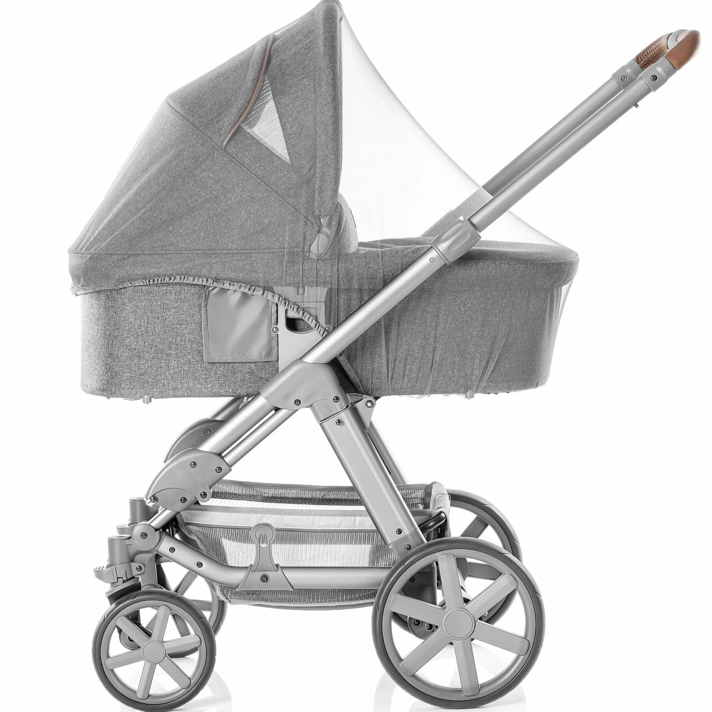 Universal Insektenschutz / Mückennetz für Kinderwagen, Buggy - Grau