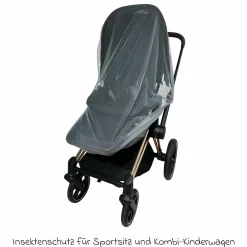 Universal Insektenschutz / Mückennetz für Kombi-Kinderwagen & Buggy - Dark Grey - Kollektion 2025