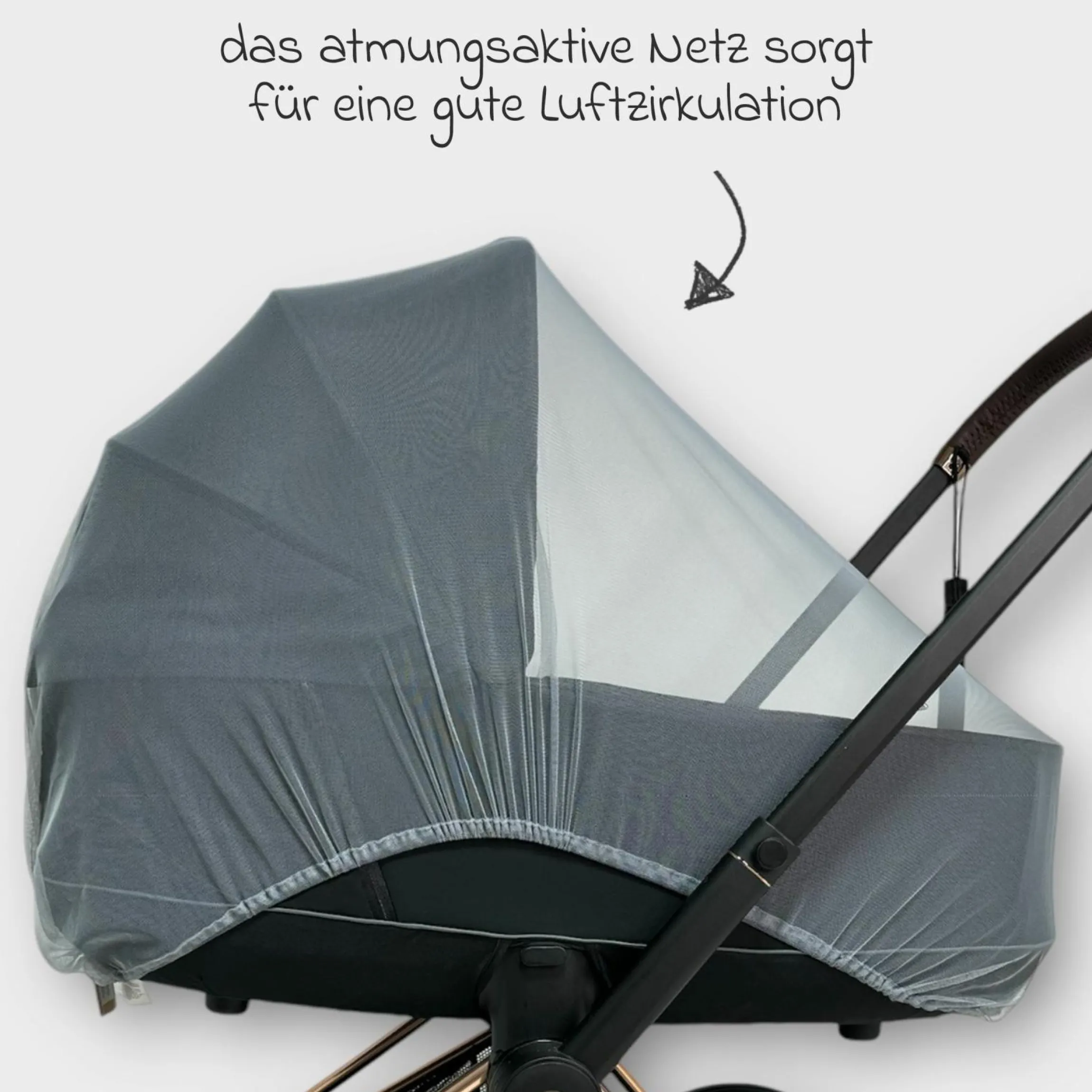 Universal Insektenschutz / Mückennetz für Kombi-Kinderwagen & Buggy - Dark Grey - Kollektion 2025
