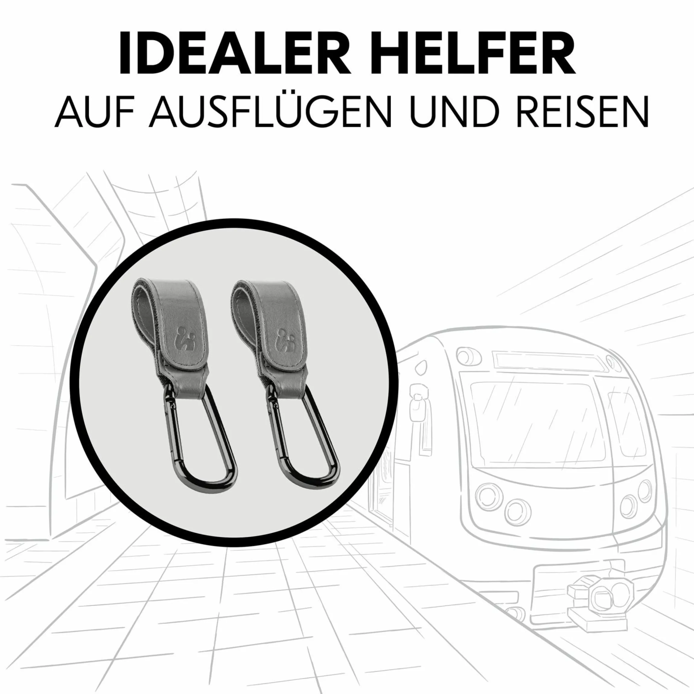 Universal Kinderwagen Haken für Tragetaschen / Wickeltaschen - Grey