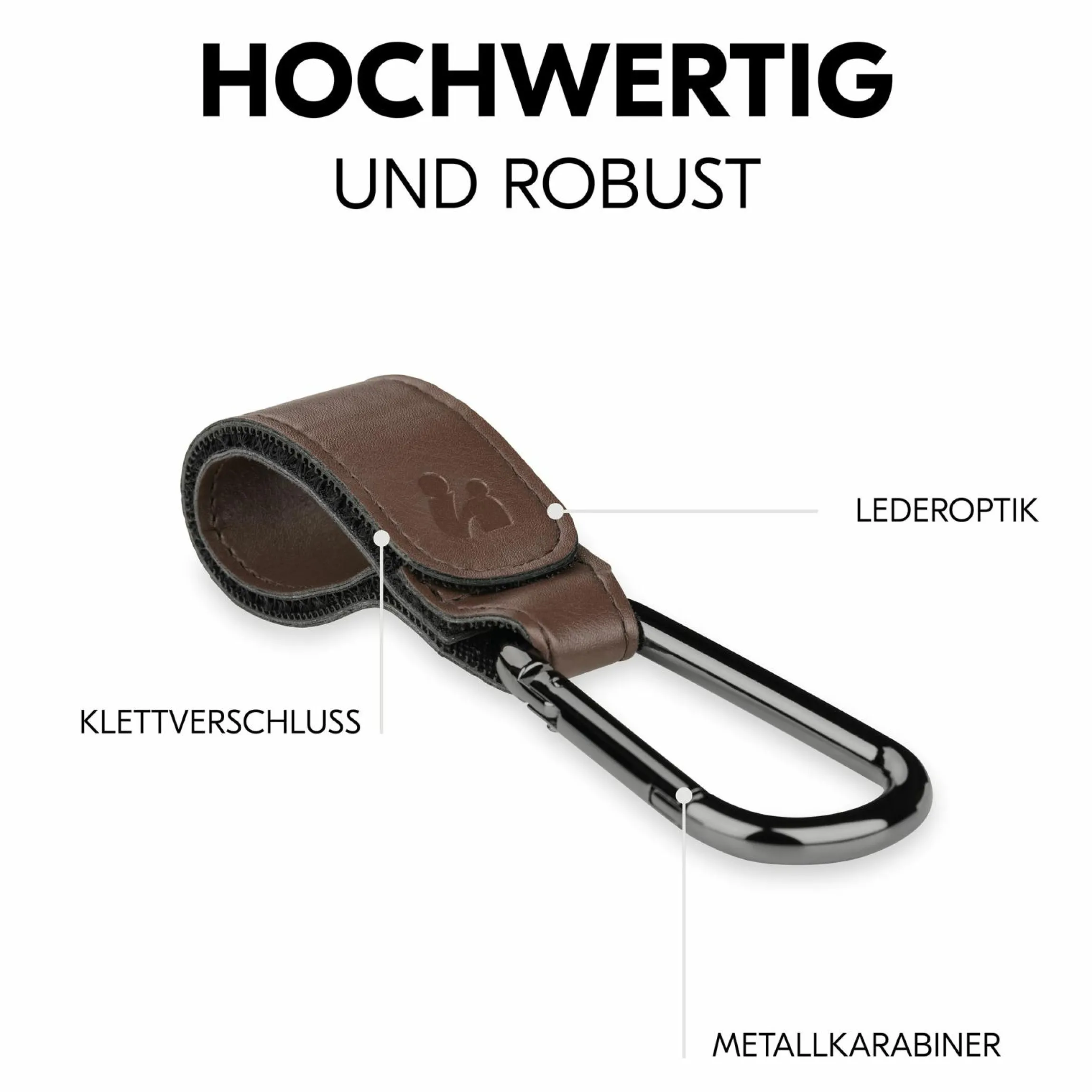 Universal Kinderwagen Haken für Tragetaschen / Wickeltaschen - Brown