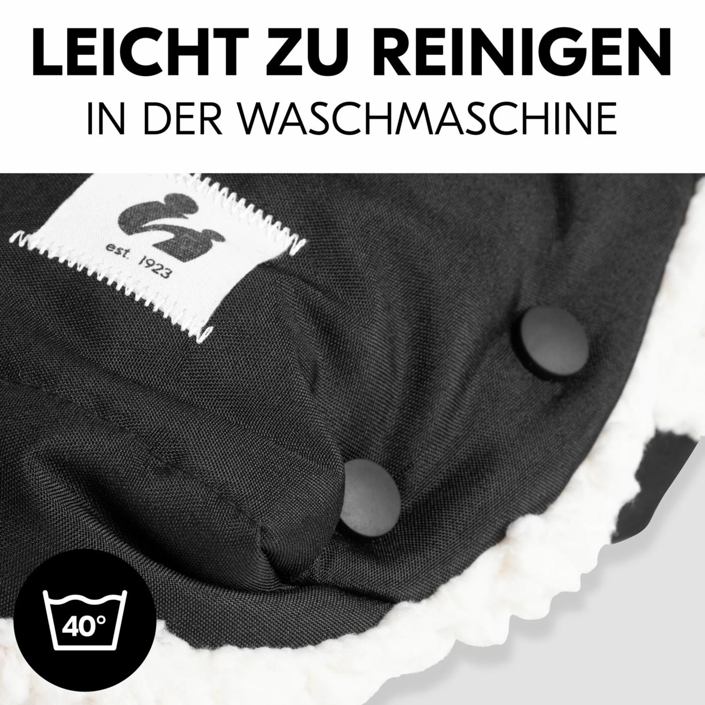 Universal Kinderwagen Handmuff / Handwärmer mit Handytasche - Black