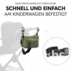 Universal Kinderwagen Organizer und Bauchtasche - Pushchair Hip Bag - Olive