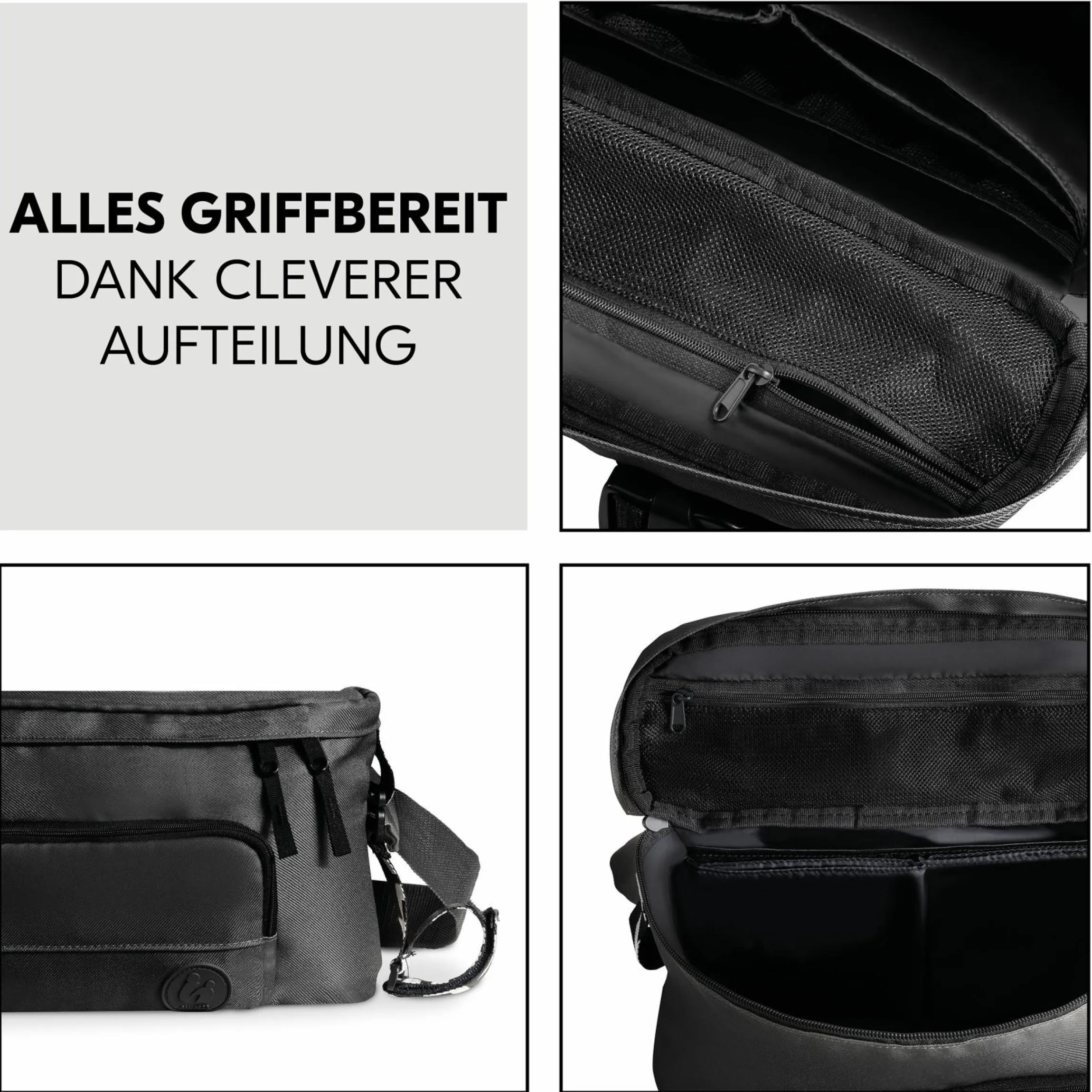 Universal Kinderwagen Organizer und Bauchtasche - Pushchair Hip Bag - Black