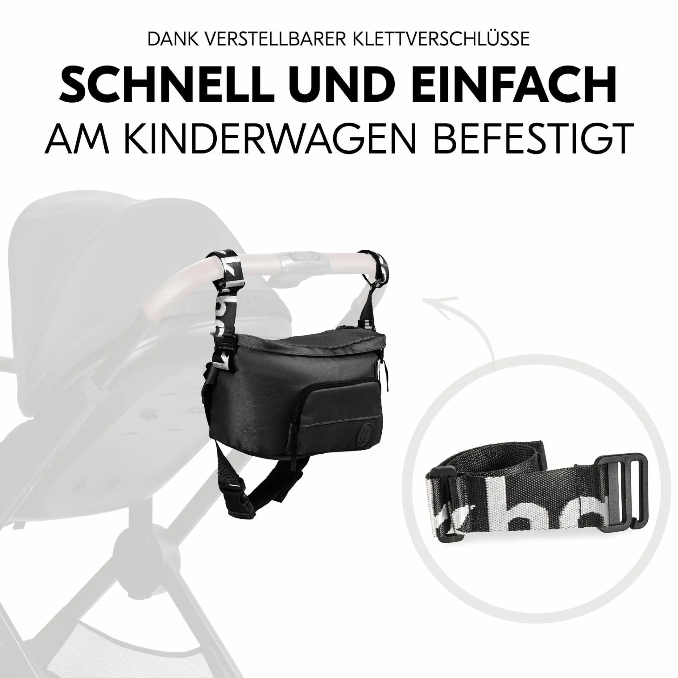 Universal Kinderwagen Organizer und Bauchtasche - Pushchair Hip Bag - Black