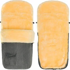 Universal Lammfell-Fußsack für Kinderwagen & Buggy - Melange Hellgrau