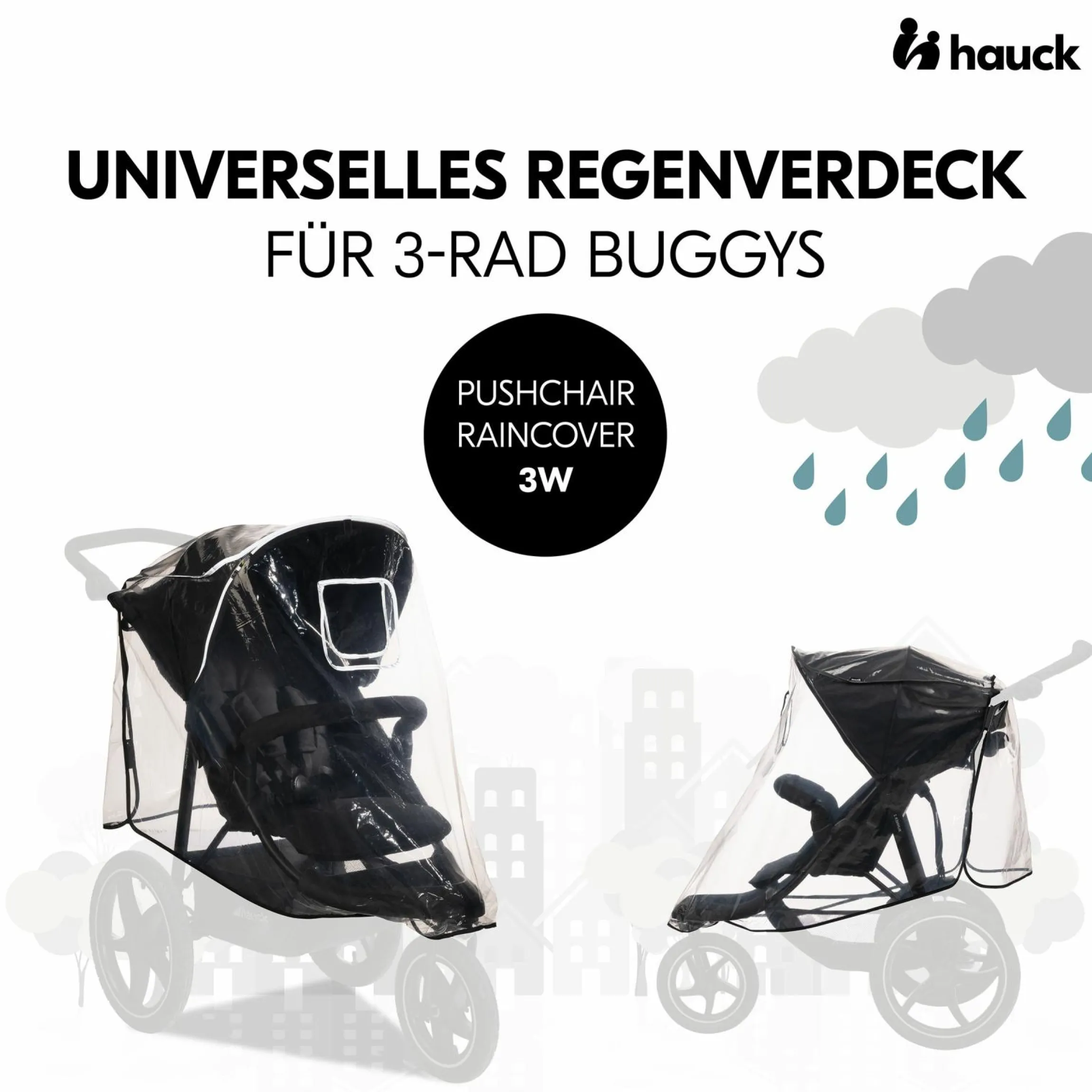 Universal Regenschutz für 3-rädrige Buggys und Kinderwagen