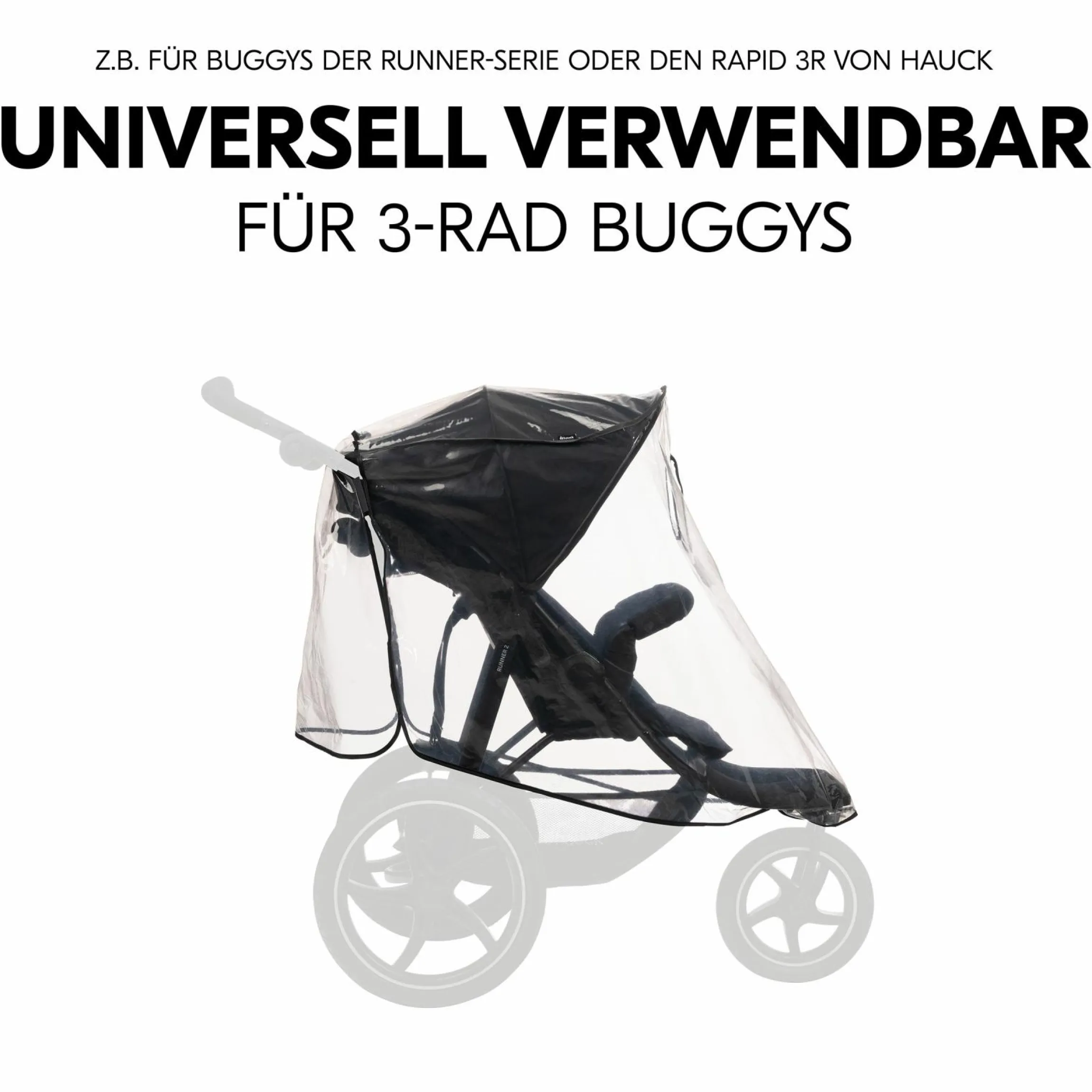 Universal Regenschutz für 3-rädrige Buggys und Kinderwagen