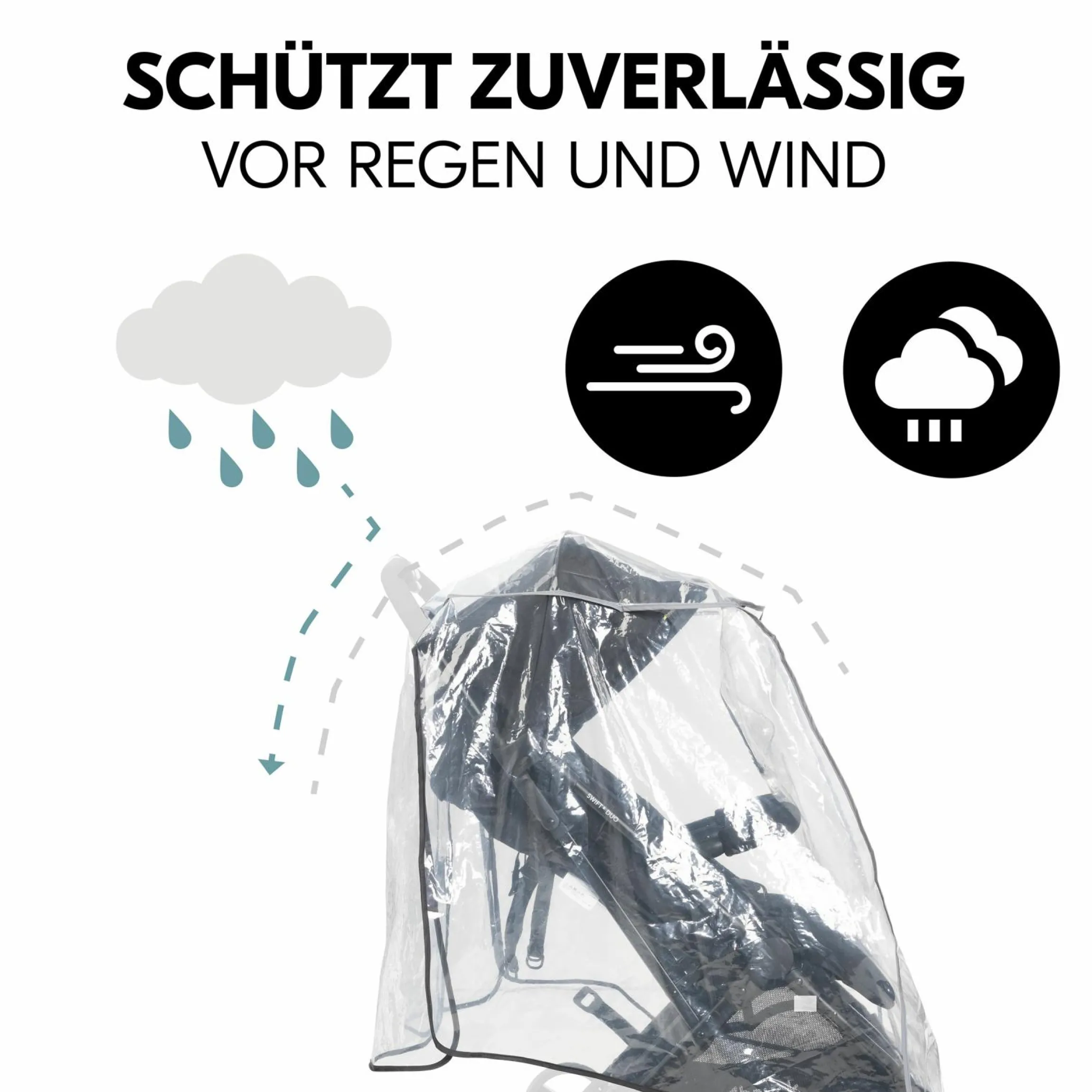 Universal Regenschutz für Geschwisterwagen / Zwillingsbuggys