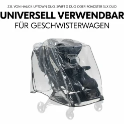 Universal Regenschutz für Geschwisterwagen / Zwillingsbuggys