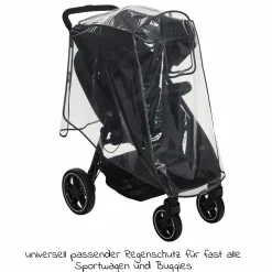 Universal Regenschutz für Buggy & Sportwagen mit verschließbarem Fenster