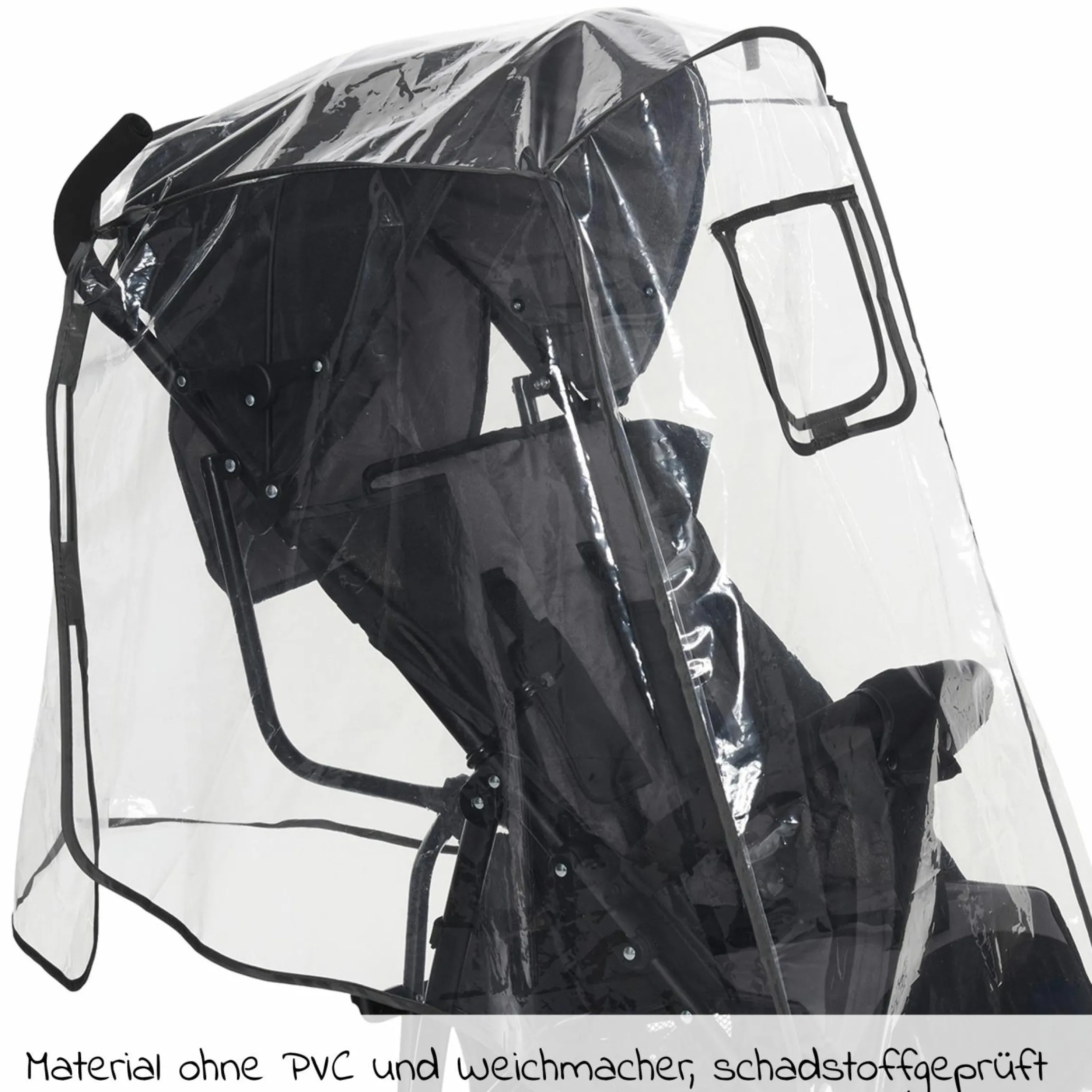 Universal Regenschutz für Buggy & Sportwagen mit verschließbarem Fenster