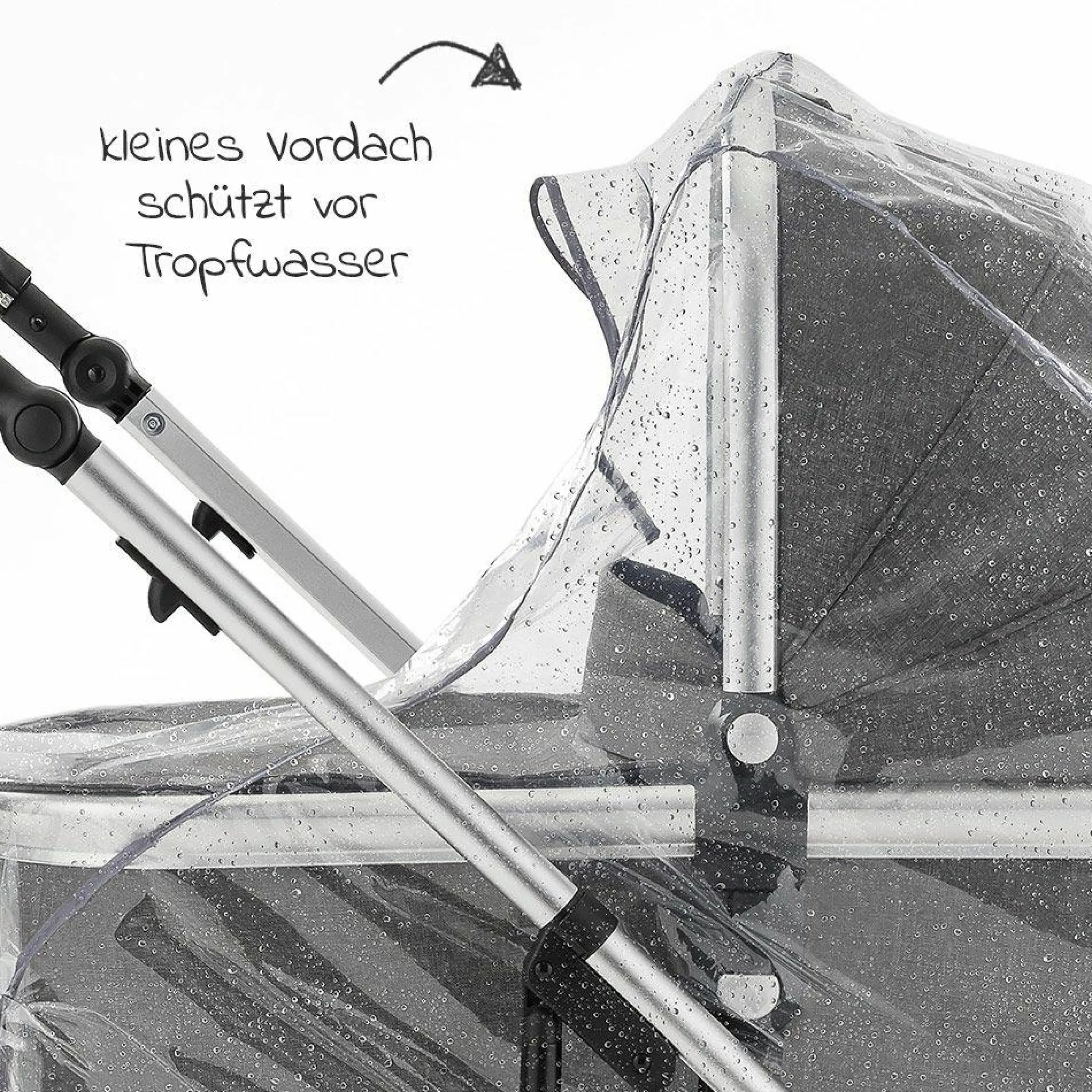 Universal Regenschutz für Kinderwagen (Babywannen oder Tragetaschen)