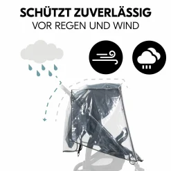 Universal Regenschutz mit großer Frontöffnung für Buggys & Kinderwagen