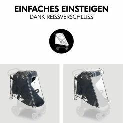 Universal Regenschutz mit großer Frontöffnung für Buggys & Kinderwagen