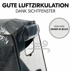 Universal Regenschutz mit großer Frontöffnung für Buggys & Kinderwagen